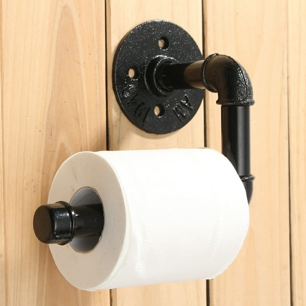 Retro Industrial Pipe Toilet Paper Holder Bathroom Hardware Electroplated